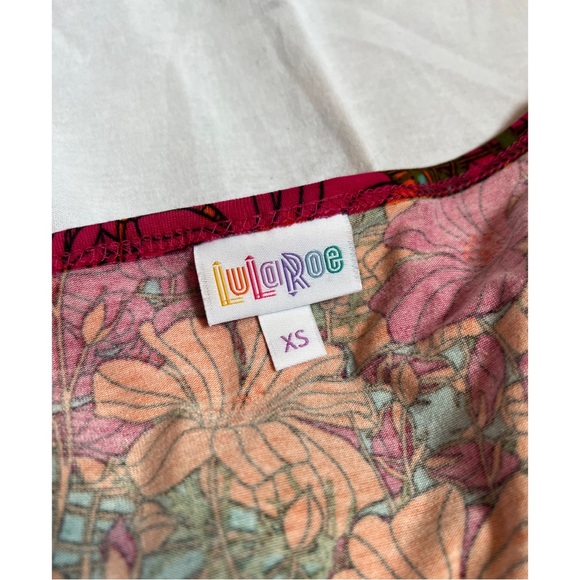 LuLaRoe XS Pink and Orange Floral Pattern Dress - Picture 5 of 6